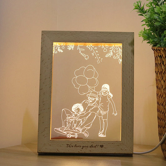 LumiFrame? ¨C Custom LED Wood Photo Frame with Engraving