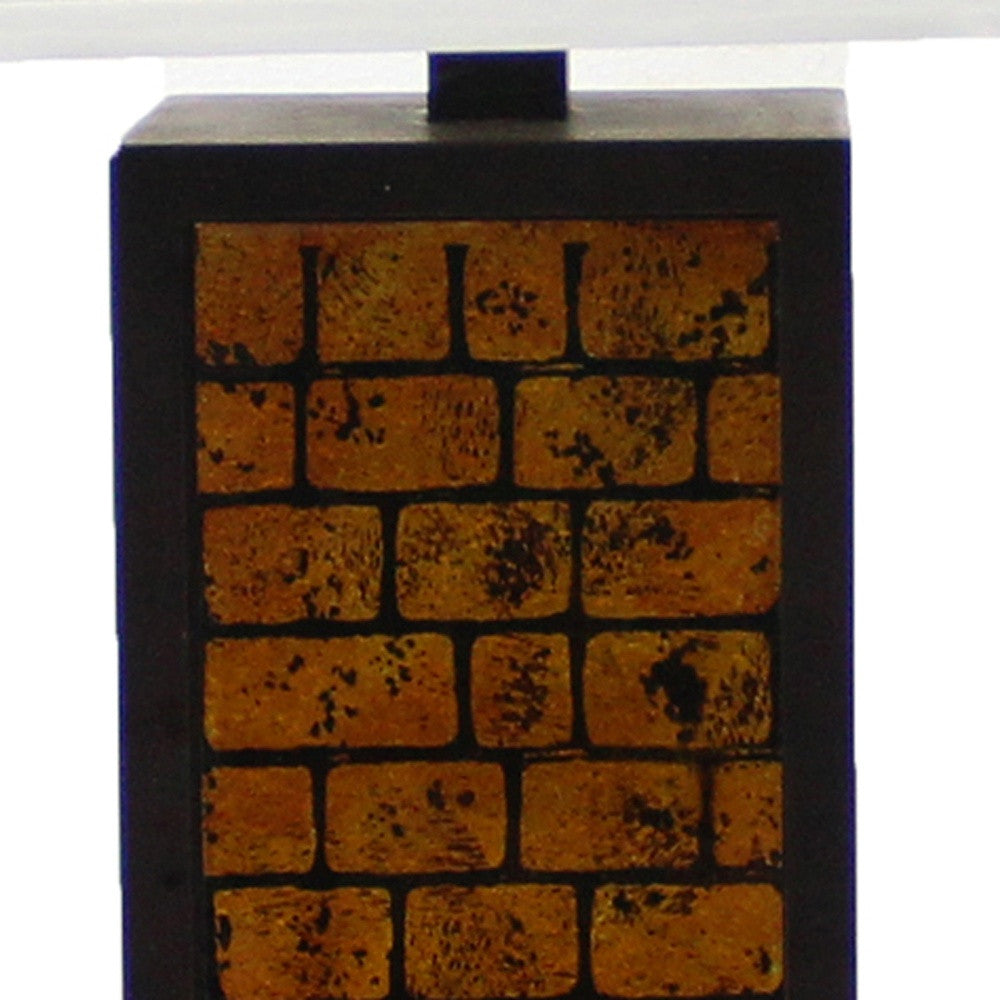 13 x 15 x 30.75 Black Metal With Yellow Brick Pattern - Table Lamp