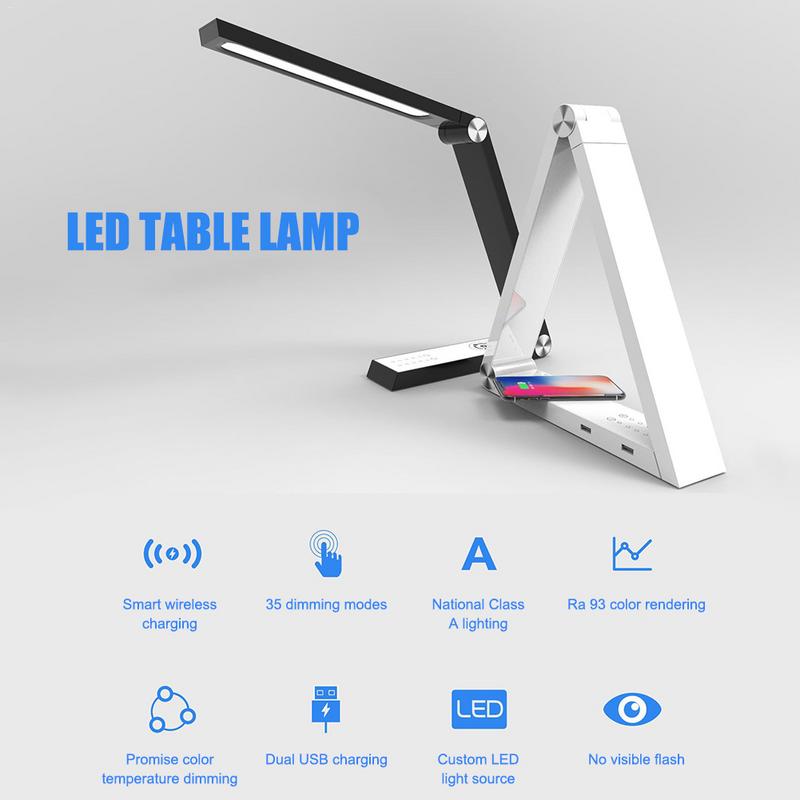 Wireless LED Triangle Desk Lamp Rechargeable Smart Light Home Art
