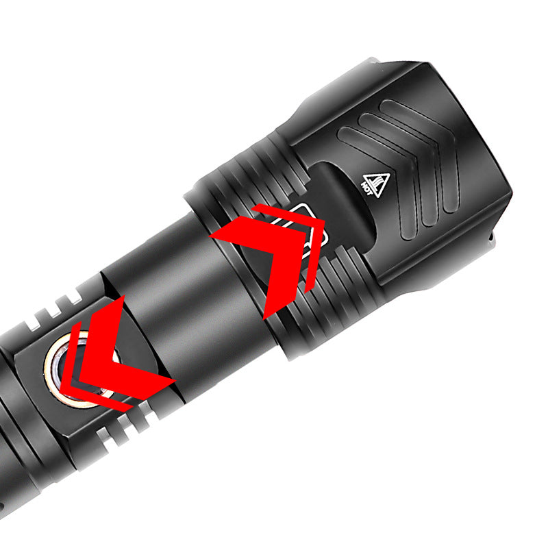 Xhp90 Zoomable Xhp99 Outdoor Beam Flashlight USB Rechargeable